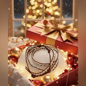 Pearl and leather wrap bracelet